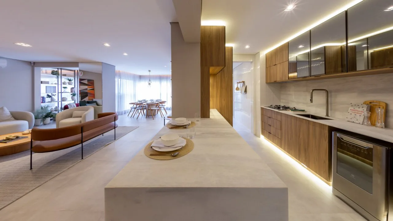 Cozinha integrada gourmet — 157m²